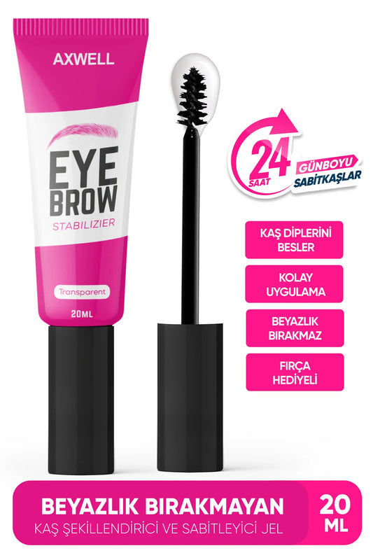 AXWELL Şeffaf Kaş Sabitleyici & Şekillendirici Jel Maskara - Eyebrow Mascara