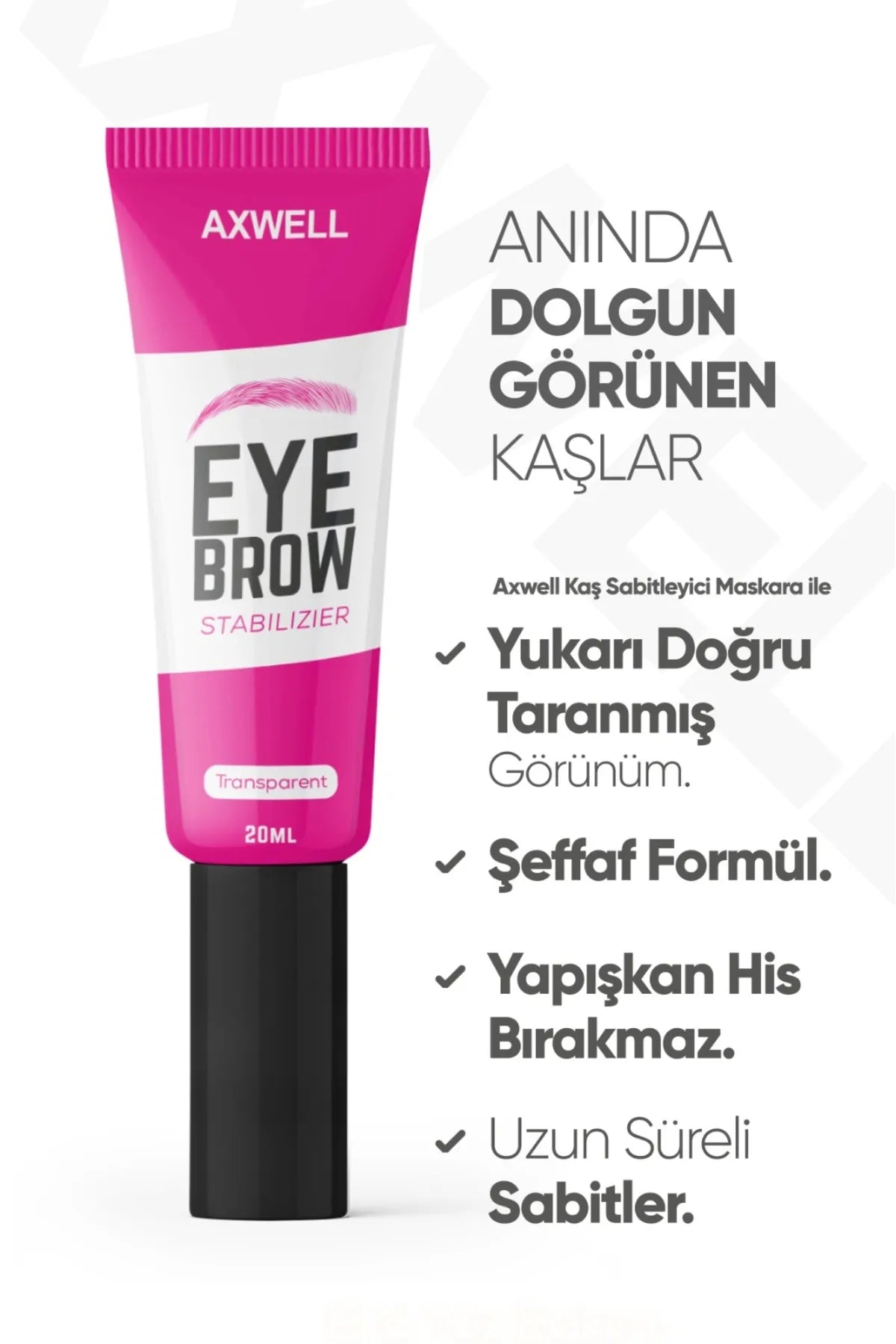 AXWELL Şeffaf Kaş Sabitleyici & Şekillendirici Jel Maskara - Eyebrow Mascara