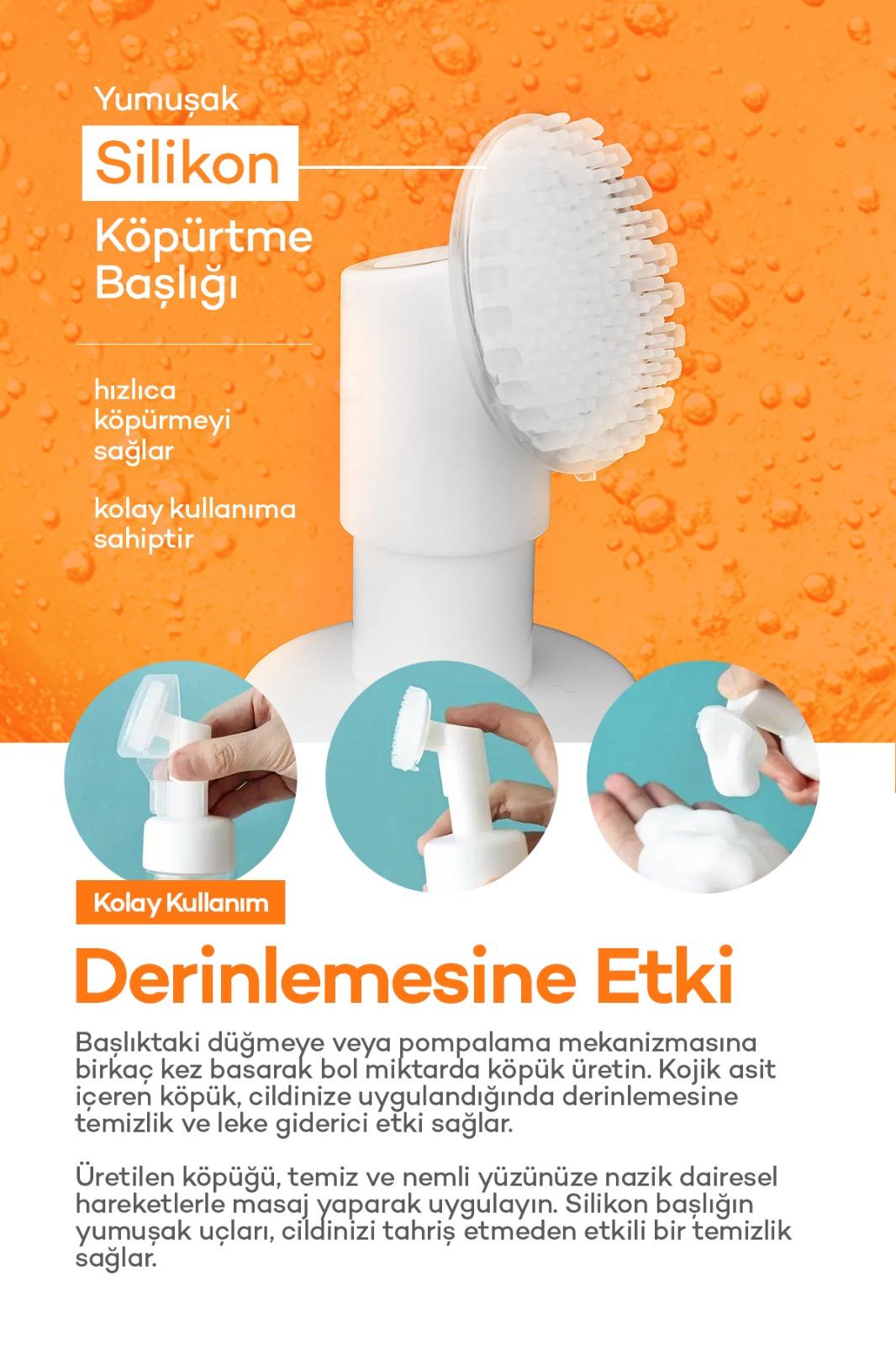 Kojic Asid Aydınlatıcı ve Yüz Temizleme Köpüğü